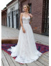 Beaded Ivory Lace Feather Fairytale Wedding Dress